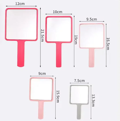 Zonyin Custom logo Big Size Handheld Cosmetic Mirror Travel Portable Handle Hand Beauty Vanity Makeup Mirror for Women Gifts