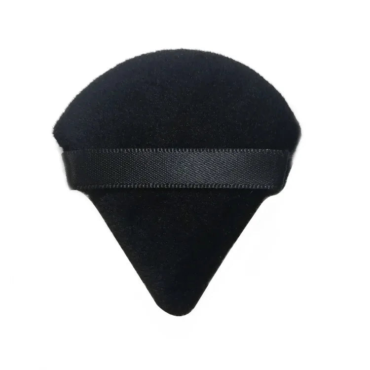 Zonyin Wholesale Super Soft Velour Triangle Powder Puff Custom Logo Label Makeup Puffs Velvet Face Cosmetic Puff for Women