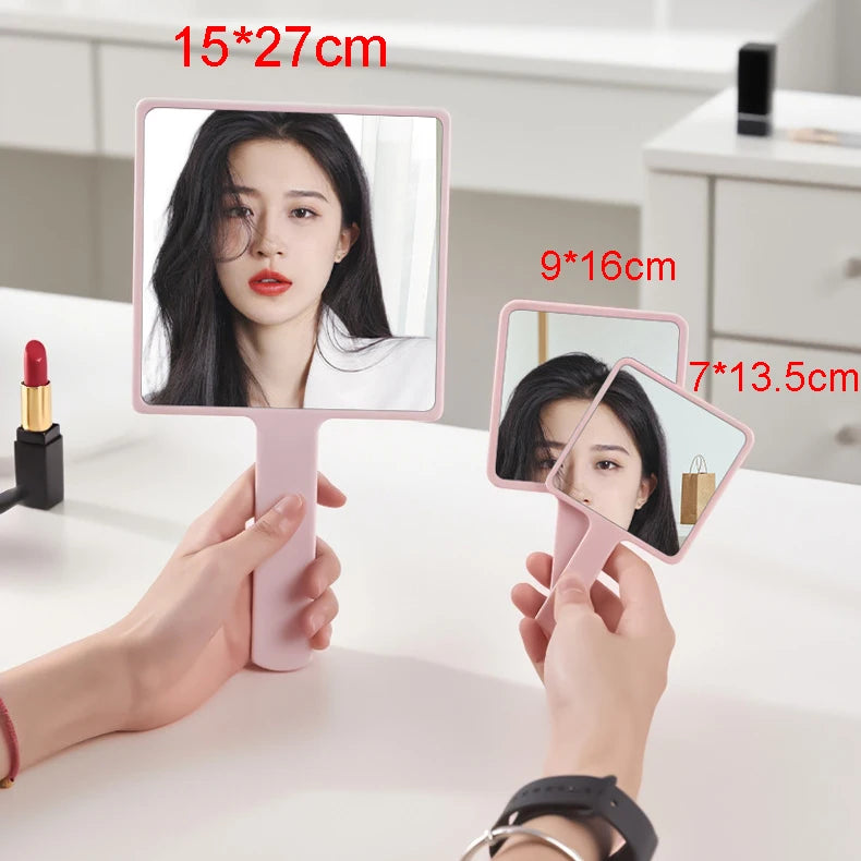 Zonyin New Arrival Large Size square Handheld Makeup Mirror 15*27cm Plastic Travel Mirror  with Custom Logo for Hair Salon