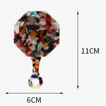 Zonyin Portable Acetate Handheld Pocket Makeup Mirror Vintage Custom Logo Cosmetic Mirror in Colorful Acetate for Girls and Kids