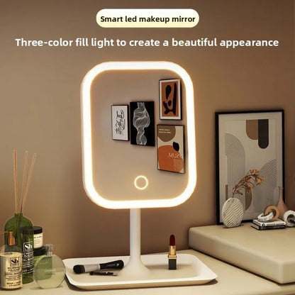 Zonyin LED Lighted Makeup Mirror Desktop Vanity Mirror with Light Portable Cosmetic Mirror for Dorm Student Travel Wholesale