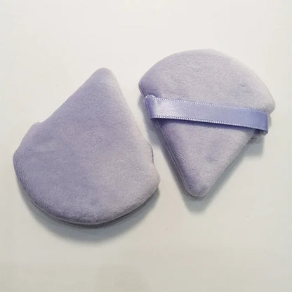 Zonyin Wholesale Super Soft Velour Triangle Powder Puff Custom Logo Label Makeup Puffs Velvet Face Cosmetic Puff for Women