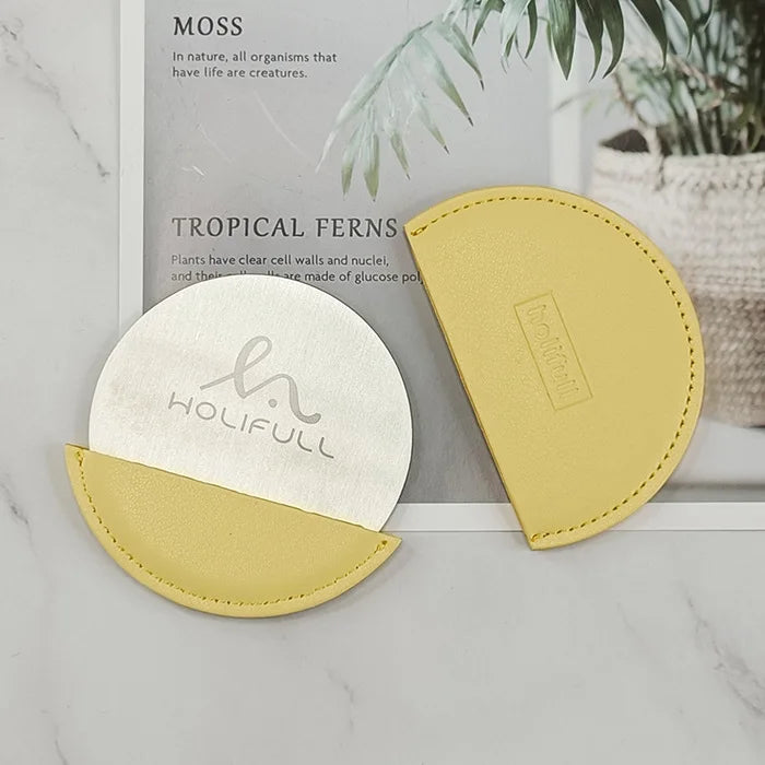 Zonyin Wholesale High Quality Custom Logo Round Pocket Mirror Pu Leather Small Makeup Travel Mirror for Promotion Gifts