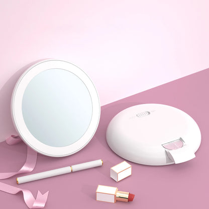 Zonyin Handed Mirror Personalized Single Side Pocket Makeup Mirror with LED Light ABS Plastic Design Compact Customized Logo