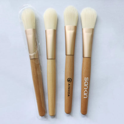 Zonyin Wholesale Customized Logo Wooden Foundation Face Facial Mask Brush BB Cream Mask Cosmetic Makeup Brush