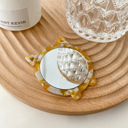Zonyin Cute Marbled Acetate Small Pocket Cosmetic Mirror Portable Mini Travel Makeup Mirror Personalized Wholesale Promotion