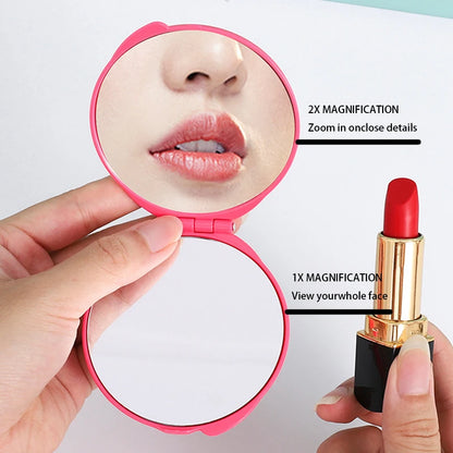 Zonyin Portable Double-Sided 2x Magnifying Mini Foldable Pocket Makeup Mirror Hot Selling 2x Magnifying with Customized Logo