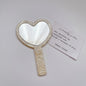 Zonyin Fashionable Heart-Shaped Cosmetic Mirror Cute Acetate Marble Finish Personalized Portable Makeup Mirror for Girls Travel