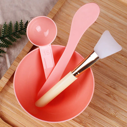 Zonyin Wholesale Silicone Mask Brush Makeup Tools Facial Mask Bowl Stick Spatula Spoon Brush Set for Beauty Salon 5 in 1