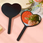 Zonyin Large Portable Travel Makeup Mirror Custom Logo Heart Shaped Hand Held Cosmetic Mirror Plastic Pocket Mirror for Girls
