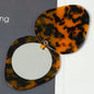 Wholesale Wholesale Customized Acetate Cute Leaf Strawberry-Shape Small Portable Mini Pocket Mirror With Handheld Mirror