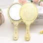 Zonyin High Quality Gold Oval Handheld Makeup Mirror Custom Logo Vanity Retro Hand Held Cosmetic Mirror for Women Girls Gift
