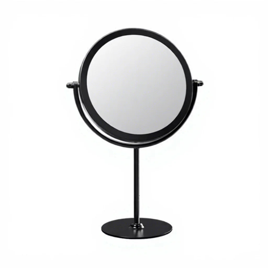 Desktop Double-sided Rotatable Stainless Steel Magnifying Glass Makeup Mirror for Student Dormitory and Household Dressing Use
