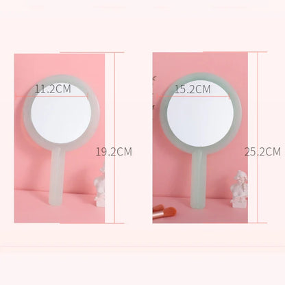 Zonyin New Round Double-sided Hand-held Travel Mirror Wholesale Makeup Mirror Portable Magnifying Glass Vanity Cosmetic Mirror