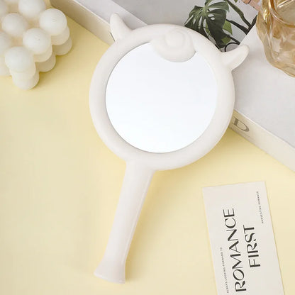 Zonyin Plastic Lamb-shaped Handheld Makeup Mirror Cute Cartoon Portable Girl Vanity Mirror Travel Cosmetic Mirror for Girls