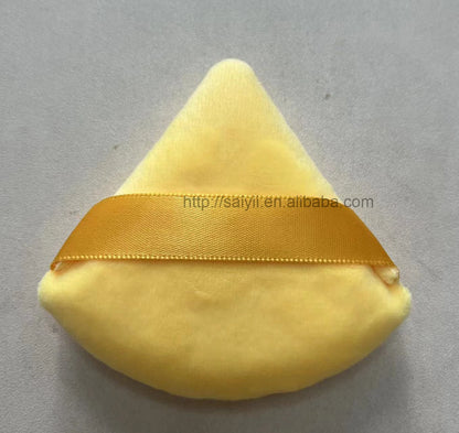 Zonyin Top Seller Triangle Powder Puff Makeup Sponge Soft Velour Cosmetic Puff Black Velvet Loose Powder Puffs for Face