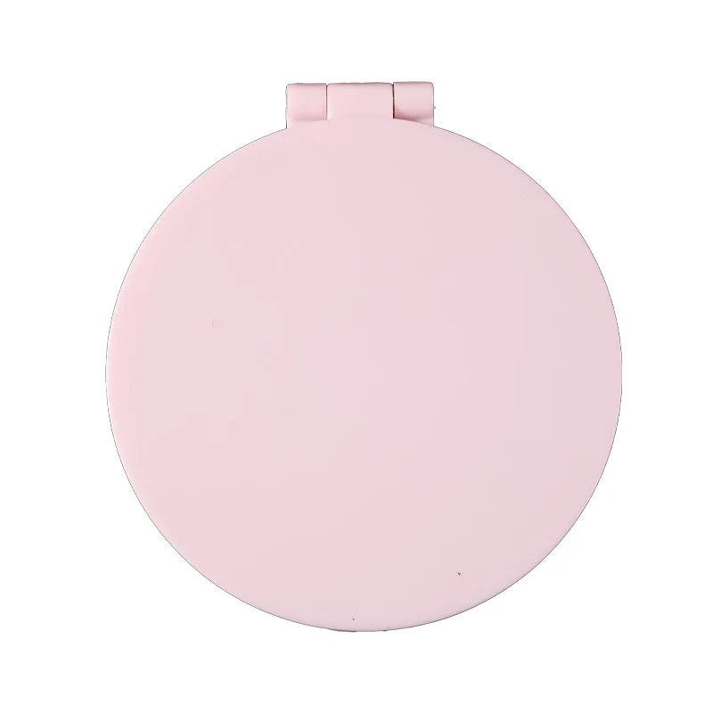 Zonyin Double-Sided Pink Small Round ABS+Glass Cosmetic Mirror Cute Compact Mini Pocket Travel Mirror With Customized Logo