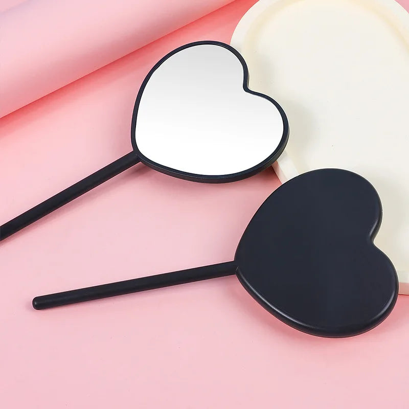 Zonyin Cheap Promotion Gift Cute Mini Heart Hand Cosmetic Mirror Custom Logo Small Love Handheld Makeup Mirror for Women Girls