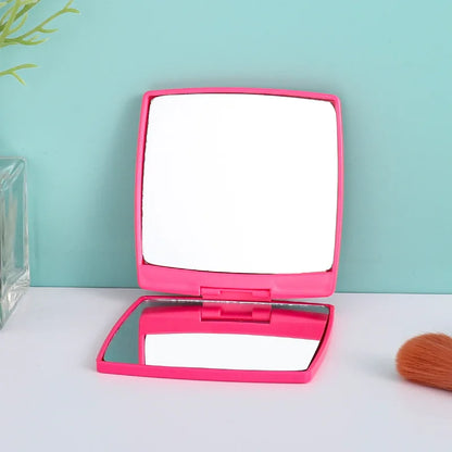 Zonyin Hot Selling Customized logo Simple square Flip Plastic Makeup Mirror Mini Portable Folding Pocket Mirror for Women Gift