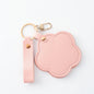 Zonyin New Flower Design Pocket Makeup Mirror Portable Pu Leather Small Travel Hand Mirror Logo Custom With Metal Keychain