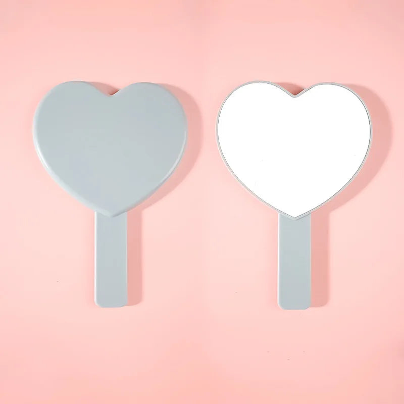 Zonyin Heart Shape Hand Cosmetic Mirror Custom logo Plastic Portable Handheld Makeup Mirror Promotional Business Gift