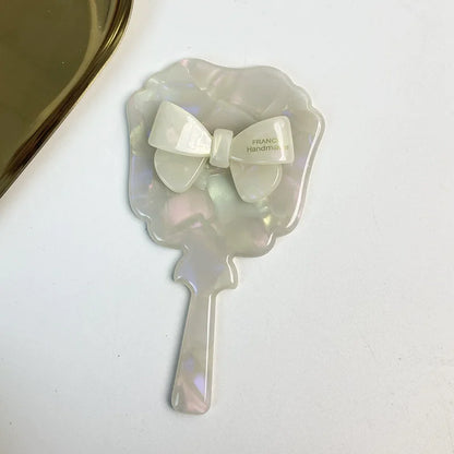 Zonyin Hot Selling Acetate Daily Portable HandHeld Makeup Mirror Small Round Travel Makeup Mirror and Comb for Woman Travel