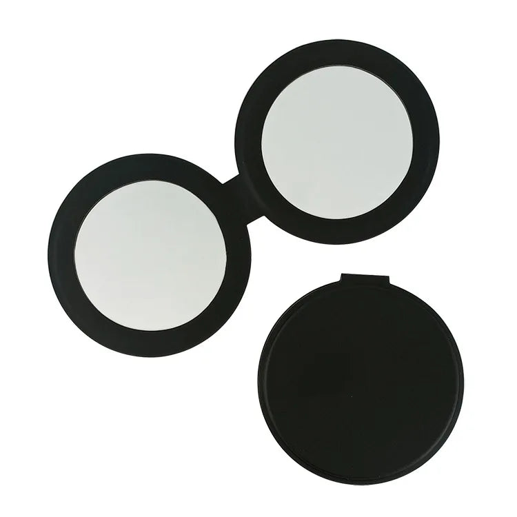 Zonyin New Design Double-Sided Round Pocket Mirror 1X 2X Magnifying Pu Leather Small Compact Makeup Mirror for Women