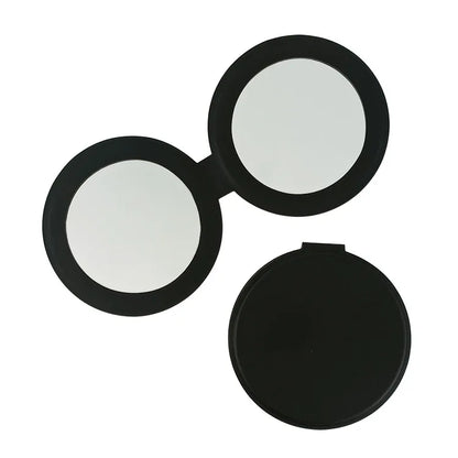 Zonyin Dual Sided 2X Magnification Small Glass Mirror Square Folding Pu Leather Handheld Cosmetic Pocket Mirror for Women Girl