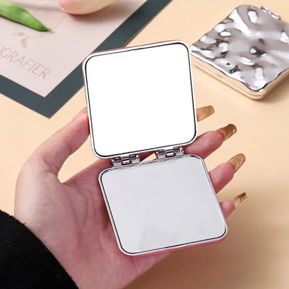 Zonyin New Arrive Sliver Bling Electroplate Design Travel Portable Compact Compact Small Makeup Vanity Mirror for Women Girls