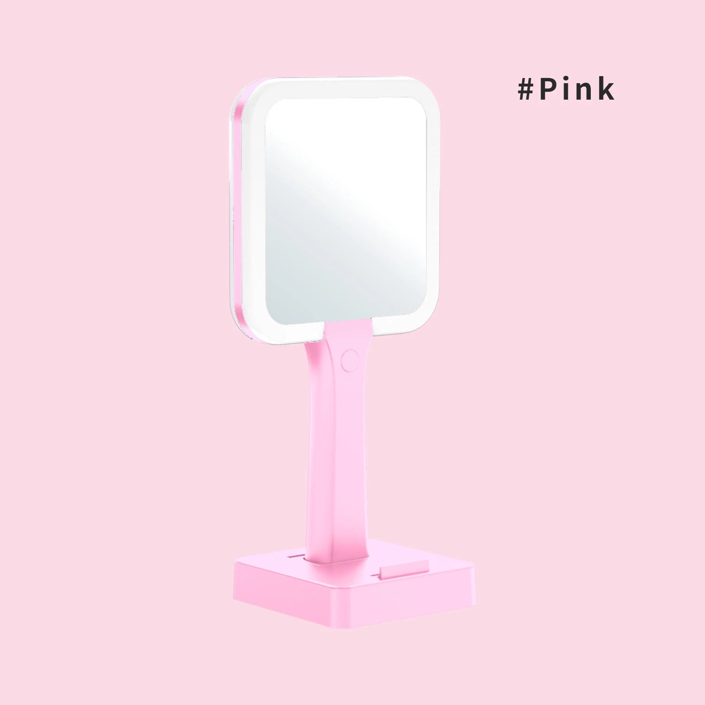 Zonyin High Quality ABS Plastic LED Light Handheld Rechargeable Pocket Makeup Mirror Square PorTable Hand Held Cosmetic Mirror