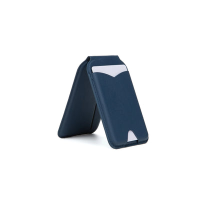 Zonyin Custom logo Magnetic MagSafe Makeup Mirror with Wallet for iPhone Foldable Mirror Card Holder Leather Pocket Mirror