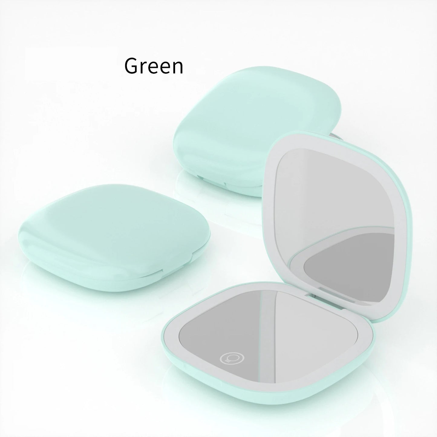 Zonyin Portable Rechargeable 10X Magnification Compact Makeup Mirror LED Lights Handheld Cosmetic Mirror for Travel