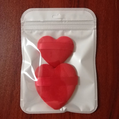 Zonyin New Arrival Small Big Pink Heart Shaped Soft Velvet Powder Puff for Make up