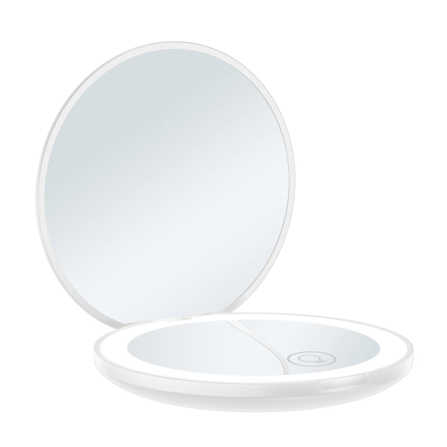 Zonyin Round 10X Magnifying Led Portable Cute Makeup Mirror Vanity Mirror With Lights Compact Pocket Make up Mirror with Logo