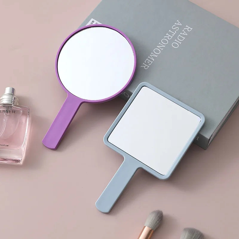 Zonyin Hot Sale Portable Square Round Makeup Mirror Small Handheld Cosmetic Hand Mirror for Girls Woman With Custom Logo