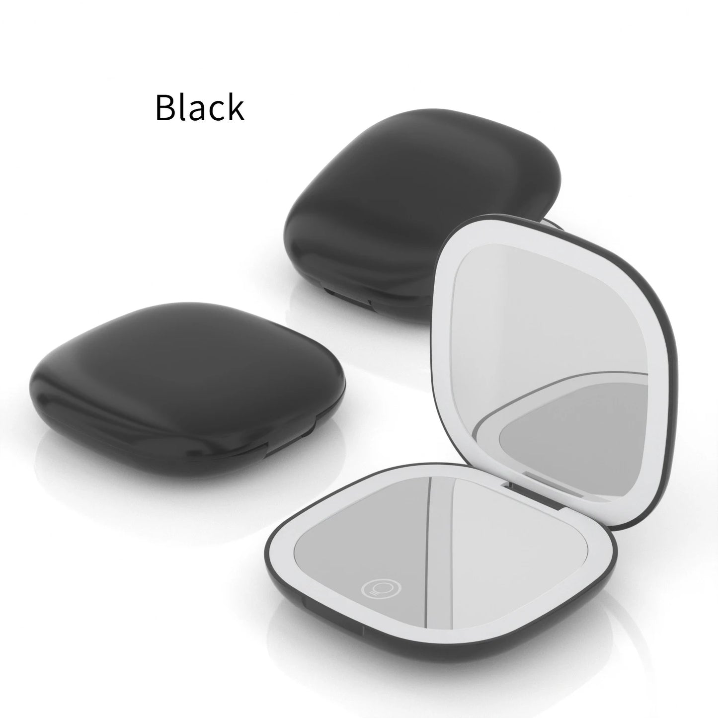 Zonyin Portable Rechargeable 10X Magnification Compact Makeup Mirror LED Lights Handheld Cosmetic Mirror for Travel