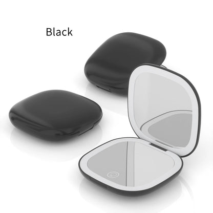 Zonyin Portable Rechargeable 10X Magnification Compact Makeup Mirror LED Lights Handheld Cosmetic Mirror for Travel