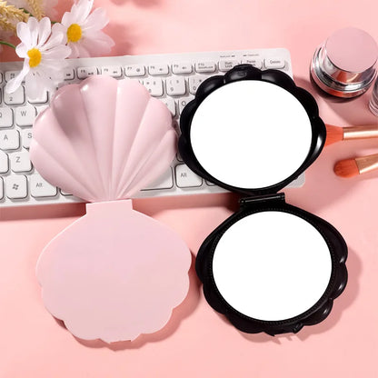 Zonyin New Hot Sale Fantasy Pink Double-sided Shell 2X Magnifying Travel Pocket Mirror Mini Compact Portable HD Makeup Mirror