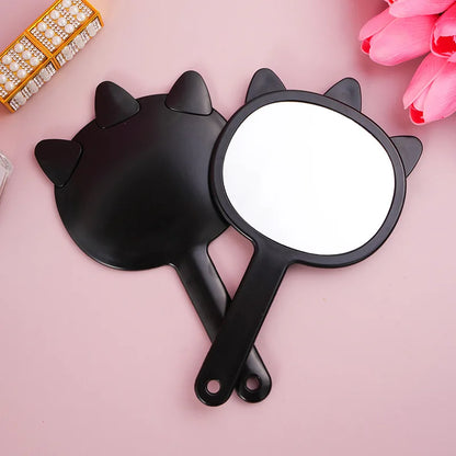 Zonyin Promotion Wholesale Custom Logo Handle Hand Cosmetic Mirror Cartoon Plastic Pocket Mirror Handheld Vanity Makeup Mirror