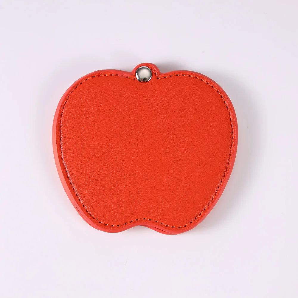 Zonyin Wholesale Gold Silver Apple Designed Travel Makeup Mirror Custom Logo Portable Small Pocket Mirrors for Christmas Gifts