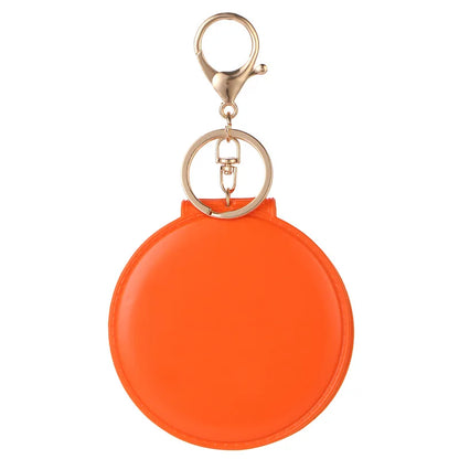 Zonyin Travel Round Compact Pocket Mirror Pink Promotion Cheap Custom Logo Hand Portable Folding Cosmetic Mirror for Keychain