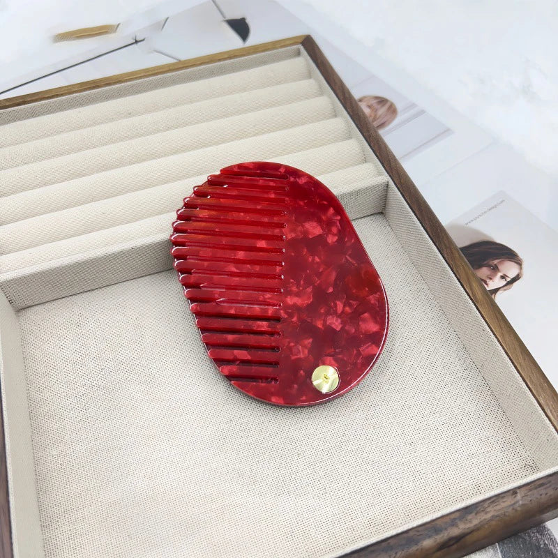 Zonyin Custom Logo High Quality Acetate Pocket Mini Cosmetic Mirror Portable Makeup Small Travel Mirror With Comb for Women