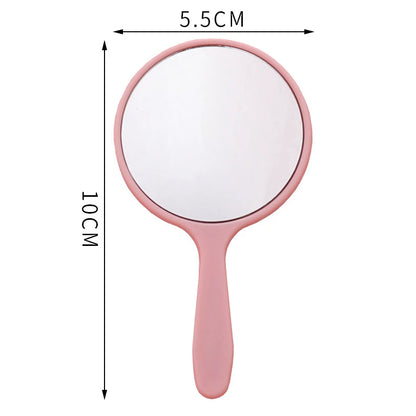 Zonyin Wholesale Custom Logo Plastic Handheld Vanity Mirror Custom Logo Small Round Pocket Makeup Mirror for Portable Travel