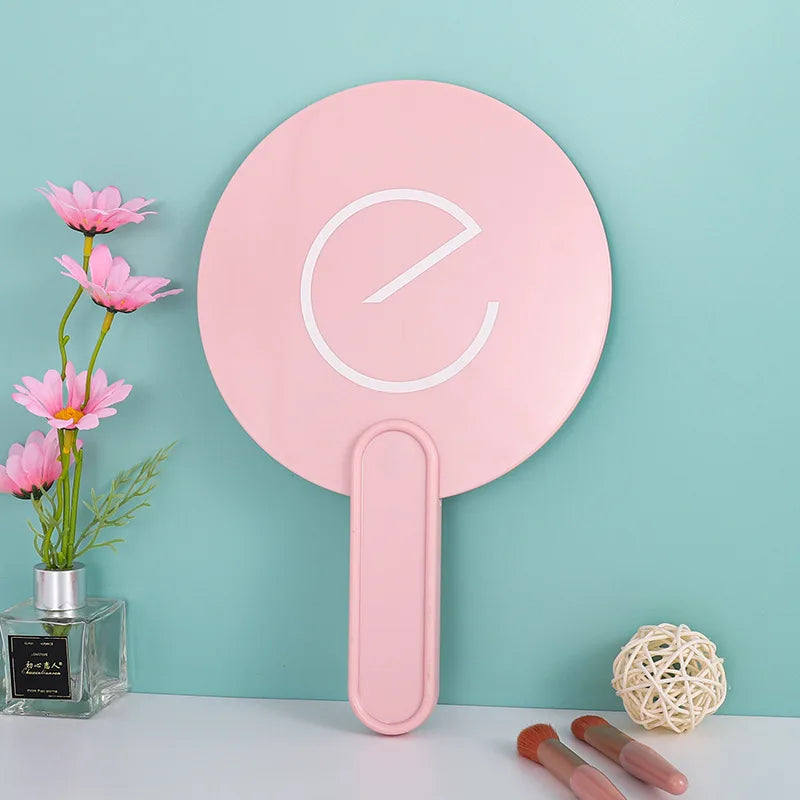 Zonyin Custom Logo Handheld Makeup Mirror Portable Large Plastic Frameless Travel Cosmetic Mirror Personalized Wholesale
