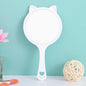 Zonyin Custom Logo Label Cat Shaped Handheld Makeup Mirror Portable Round Handle Cosmetic Mirror Personalized Features for Girls