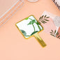 Zonyin Wholesale Electroplate Sliver Gold Handle Mirror Custom logo Small Handheld Square Cosmetic Hand Makeup Mirrors for Women