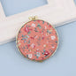 Zonyin High Quality Handheld Makeup Mirror Wholesale Vintage Silk Fabric Rectangle Oval & Round Sided Mirrors with Double Sides