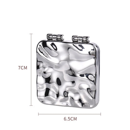 Zonyin New Arrive Sliver Bling Electroplate Design Travel Portable Compact Compact Small Makeup Vanity Mirror for Women Girls
