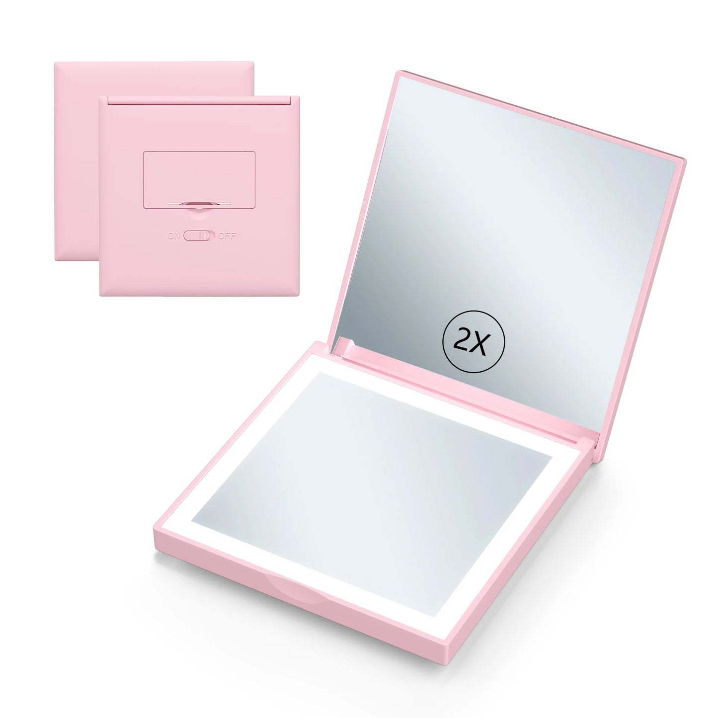 Zonyin Portable LED Magnifying Travel Cosmetic Mirror New Square Rechargeable Folding Compact Makeup Light Personalized Features