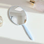 Zonyin Custom Logo Plastic Oval Handle Makeup Mirror Abs Material Cosmetic Hand Mirror Portable Hand Held Mirrors for Travel